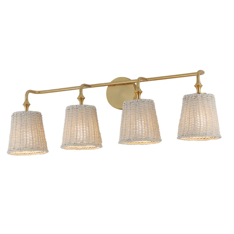 Baja Four Light Bath Vanity Natural Aged Brass