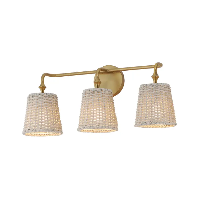 Baja Three Light Bath Vanity Natural Aged Brass