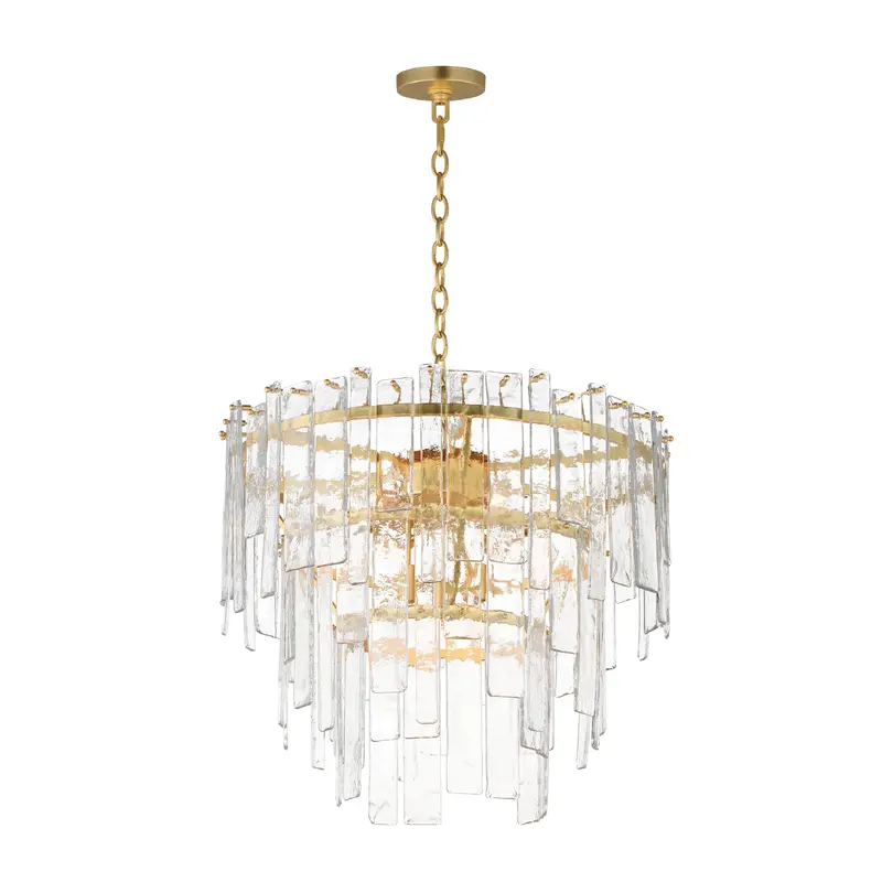 Warren Nine Light Pendant Gold Leaf