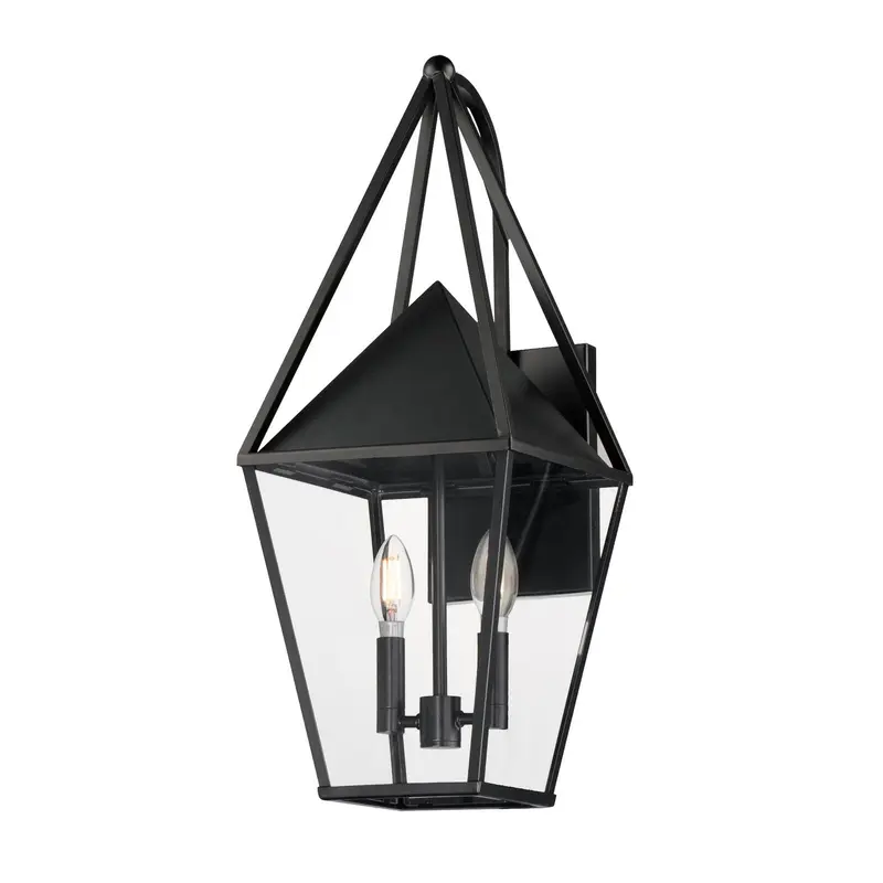 Bavaria Two Light Outdoor Wall Sconce Black