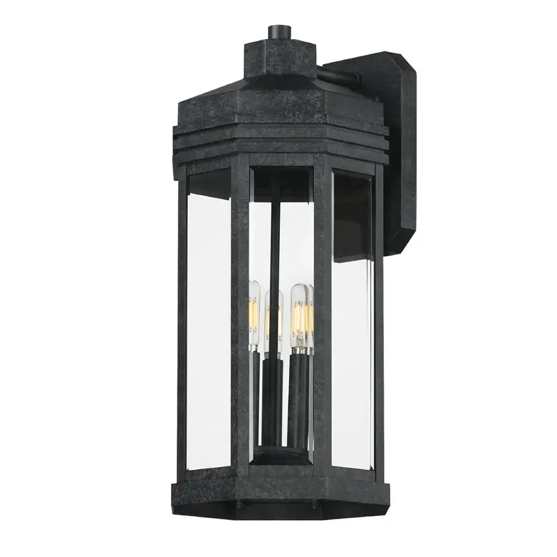 Wright Three Light Outdoor Wall Sconce Black Patina