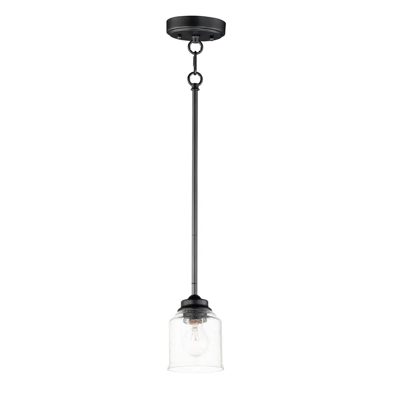 Acadia One Light Pendant Black