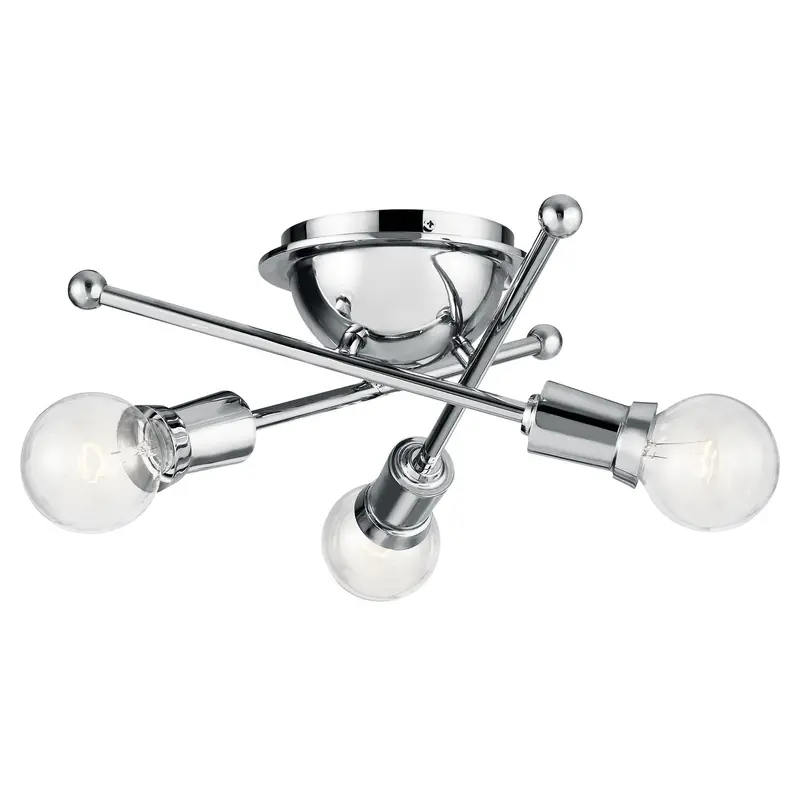 Armstrong Three Light Flush Mount Chrome
