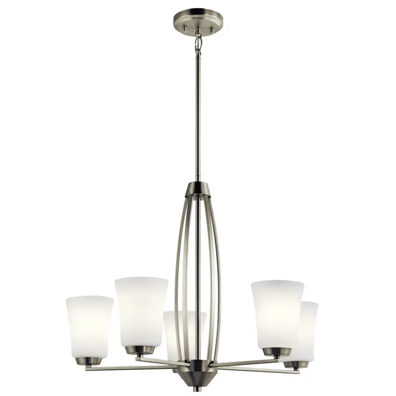 Tao Five Light Chandelier Brushed Nickel