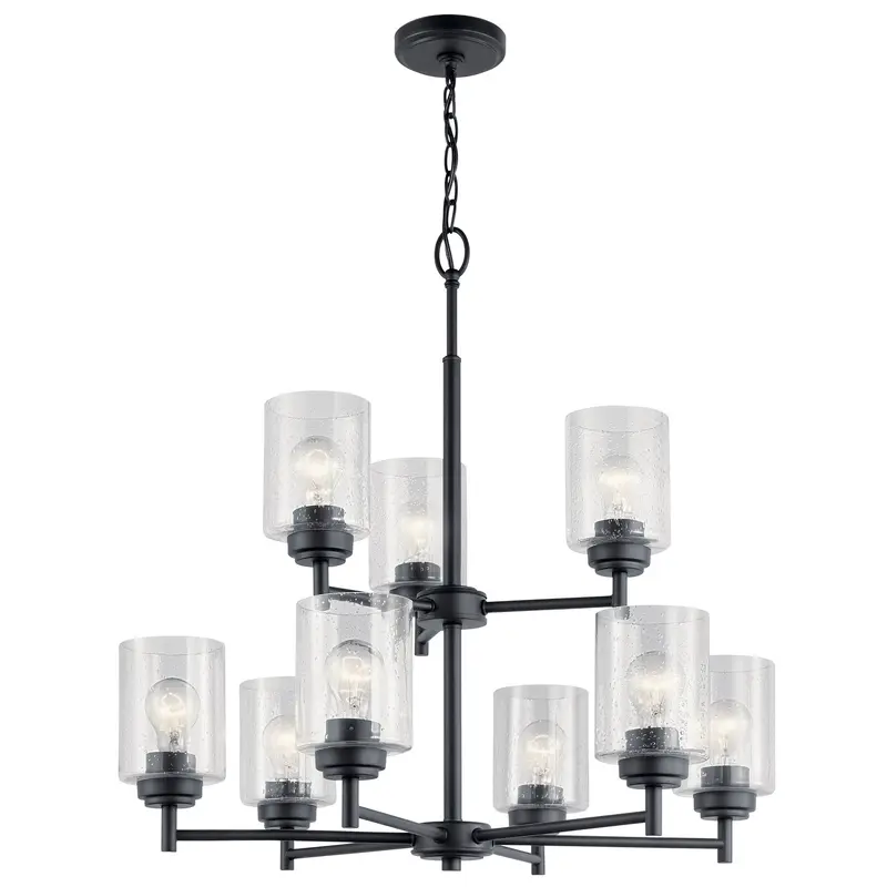 Winslow Nine Light Chandelier Black