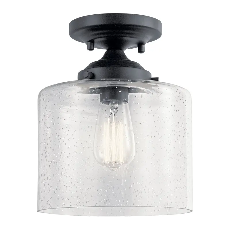 Winslow One Light Semi Flush Mount Black