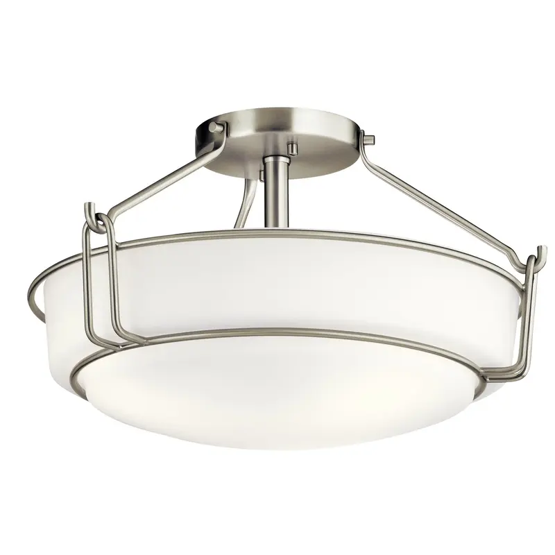 Alkire Three Light Semi Flush Mount Brushed Nickel