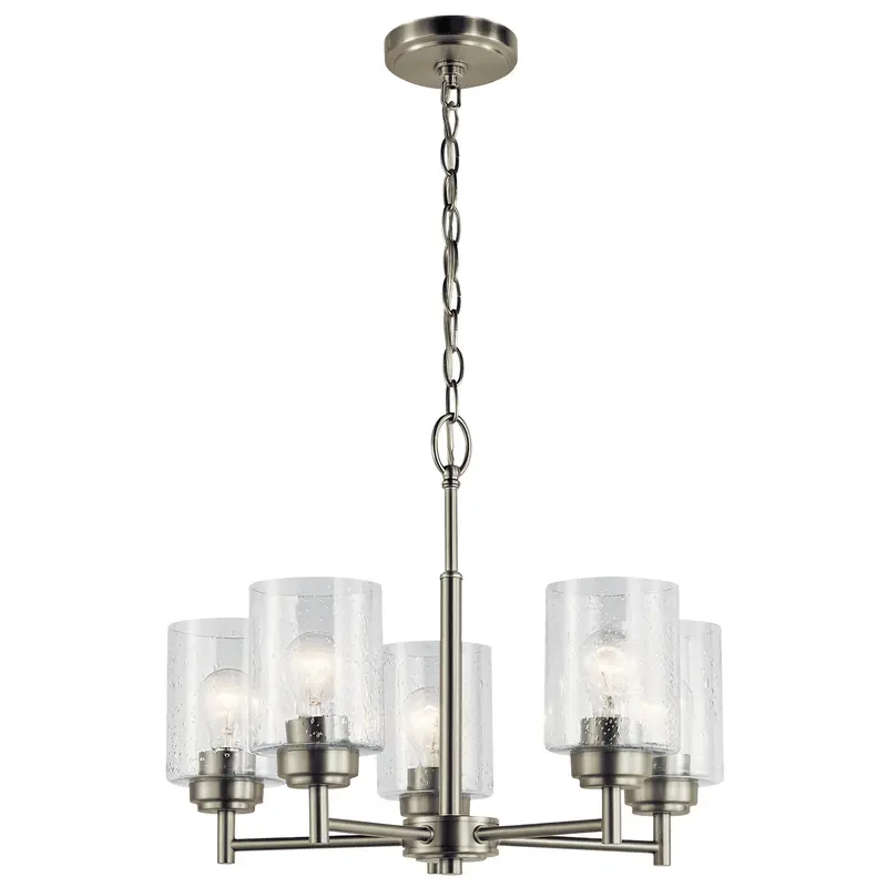 Winslow Five Light Chandelier Brushed Nickel