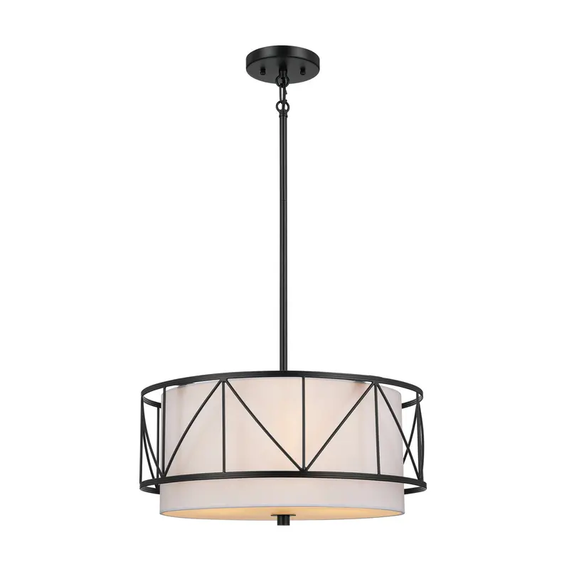 Birkleigh Three Light Pendant/Semi Flush Black