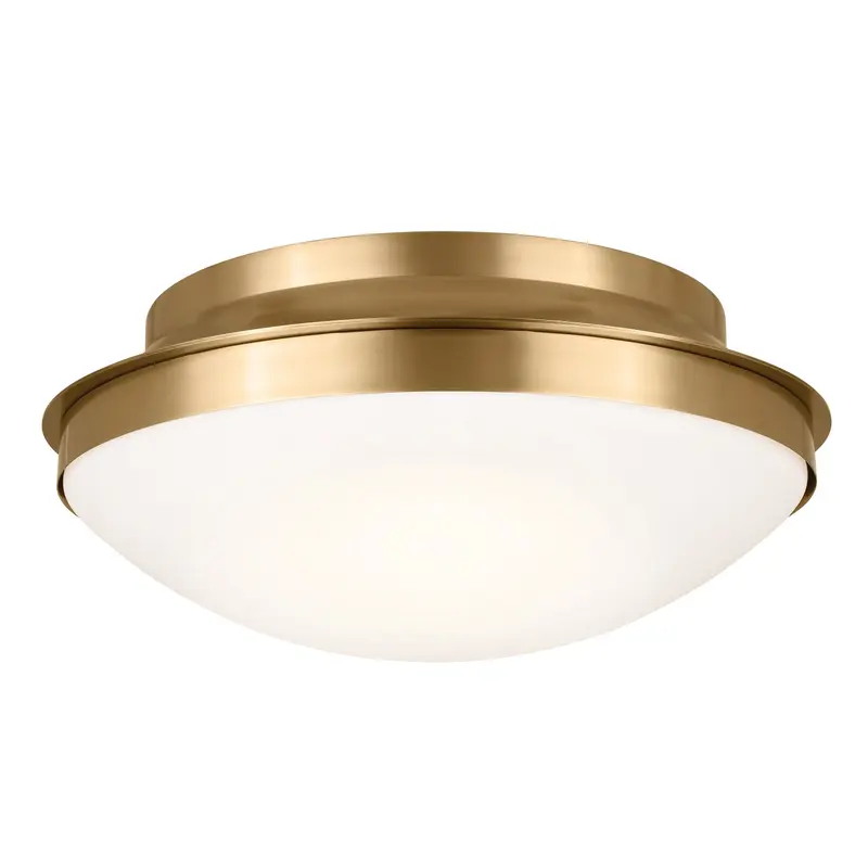 Bretta Three Light Flush Mount Brushed Natural Brass