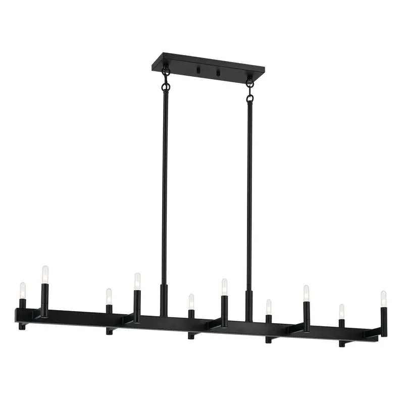 Erzo Ten Light Linear Chandelier Black