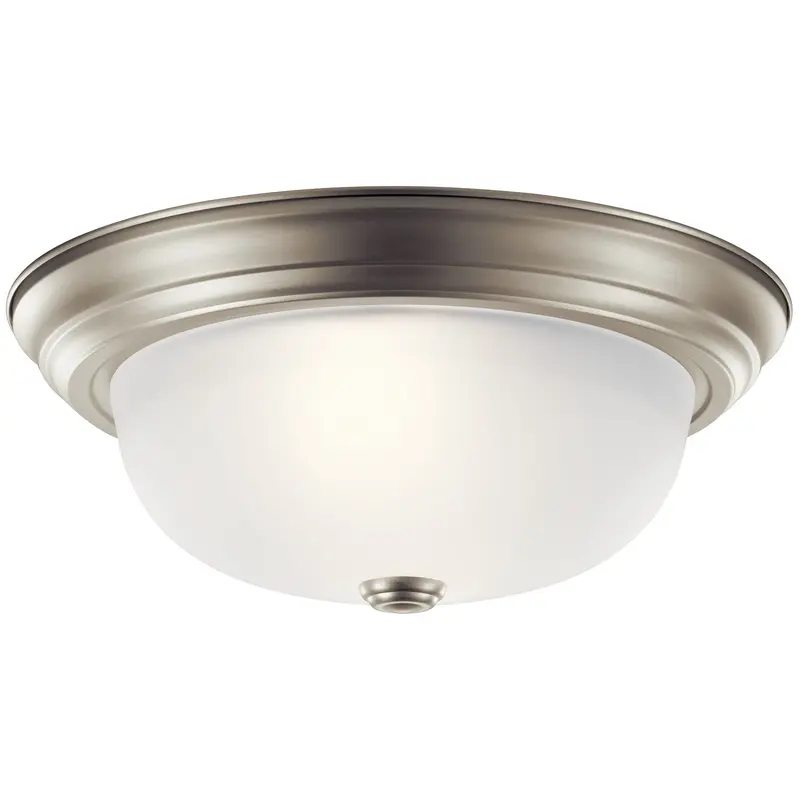 Two Light Flush Mount Brushed Nickel