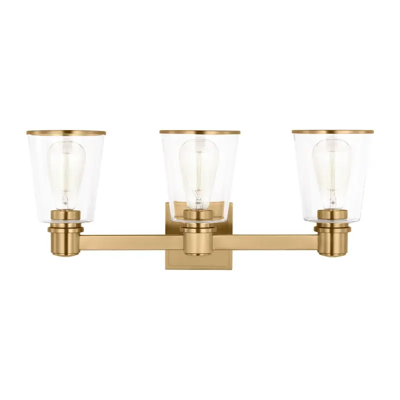 Alessa Three Light Bath Vanity Burnished Brass