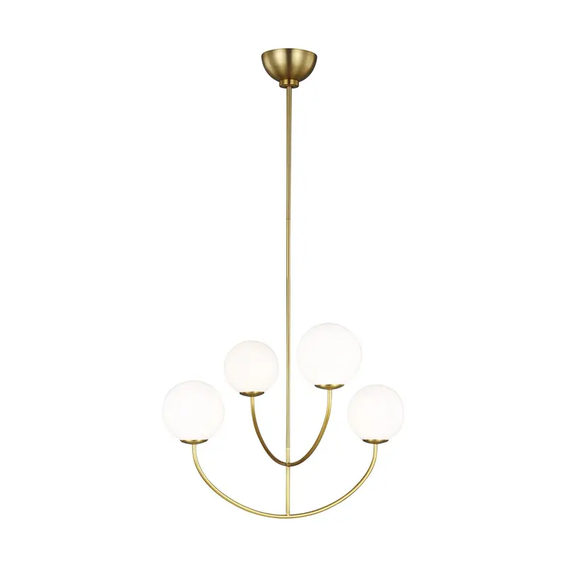 Galassia Four Light Chandelier Burnished Brass