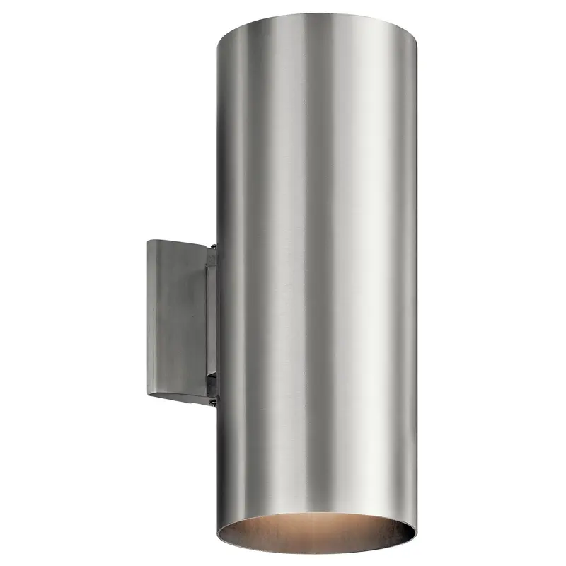 Two Light Outdoor Wall Mount Brushed Aluminum