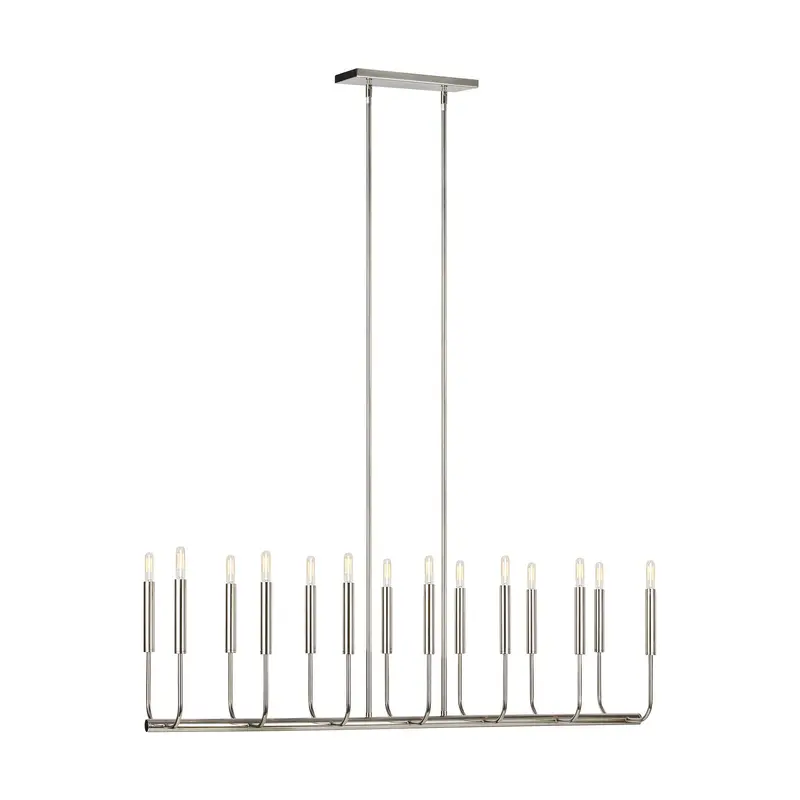 Brianna 14 Light Linear Chandelier Polished Nickel