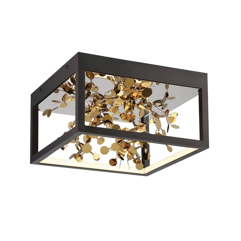 Terlizzi LED Ceiling Mount Matte Black with Gold Accent