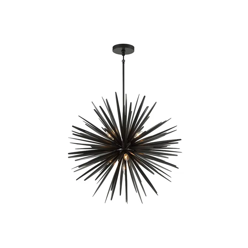 Trapani Seven Light Chandelier Metallic Black