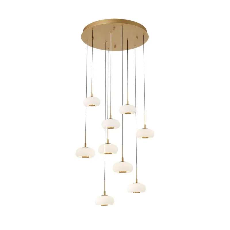 Adelfia LED Chandelier Antique Brass