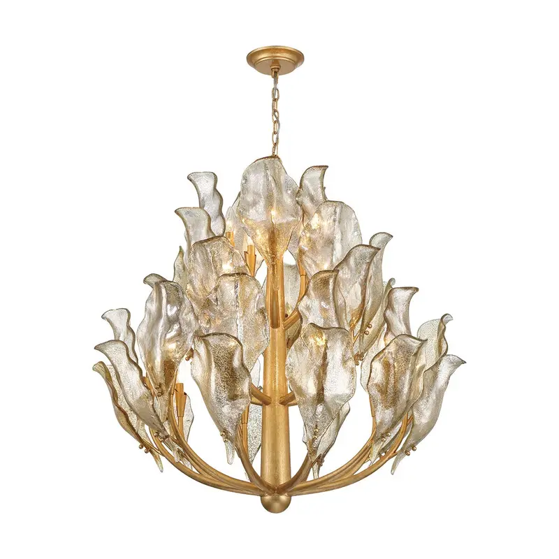 Brindisi 20 Light Chandelier Gold Leaf