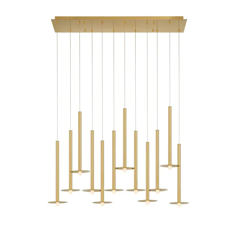 Piatto LED Chandelier Brushed Gold