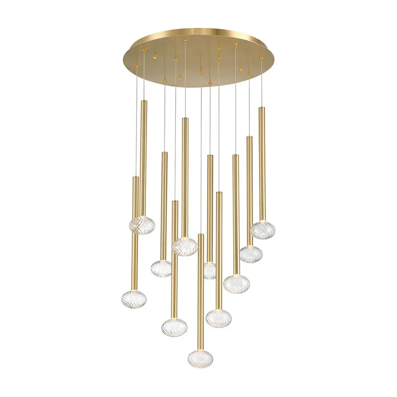 Soffio LED Chandelier Plated brushed gold