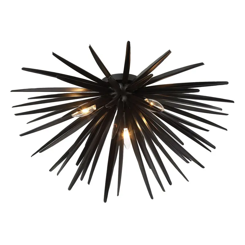 Trapani Three Light Ceiling Mount Metallic Black