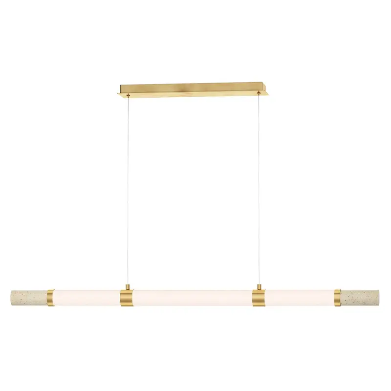 Travertine LED Linear Pendant Travertine / Gold