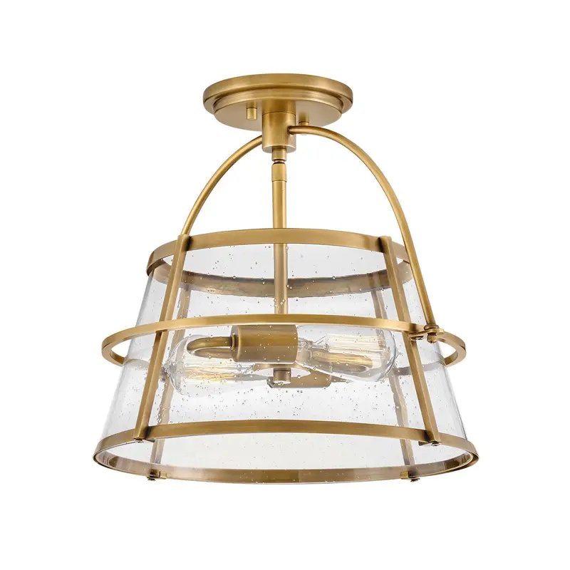 Tournon LED Semi-Flush Mount Heritage Brass