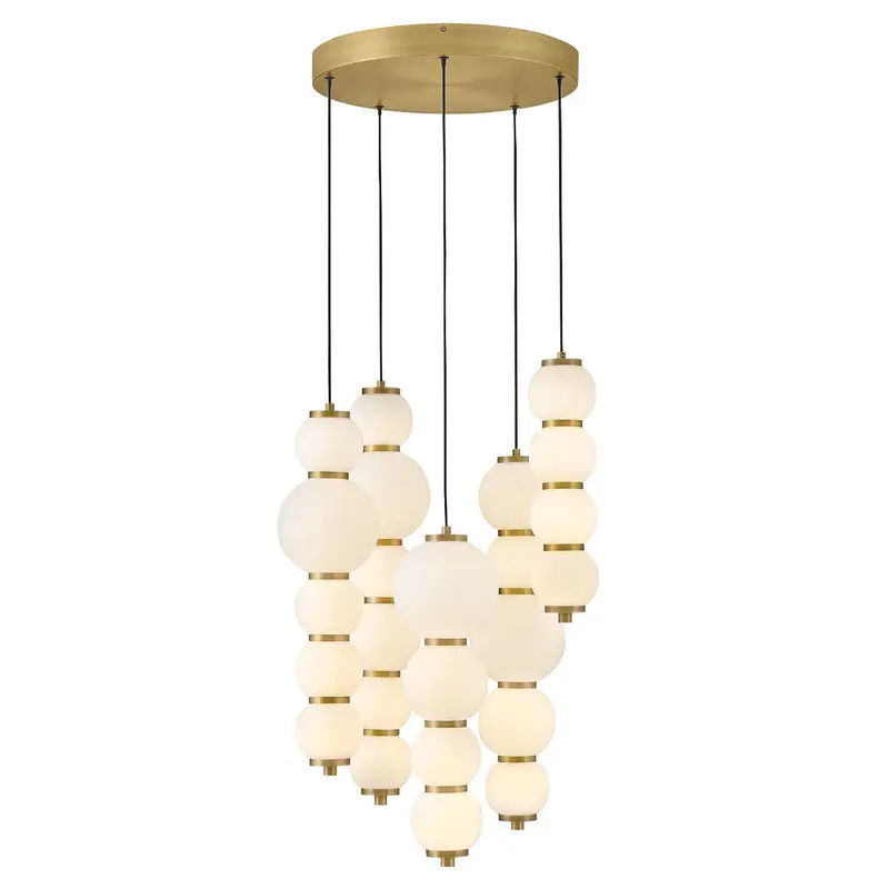 Trigo LED Chandelier Lacquered Brass