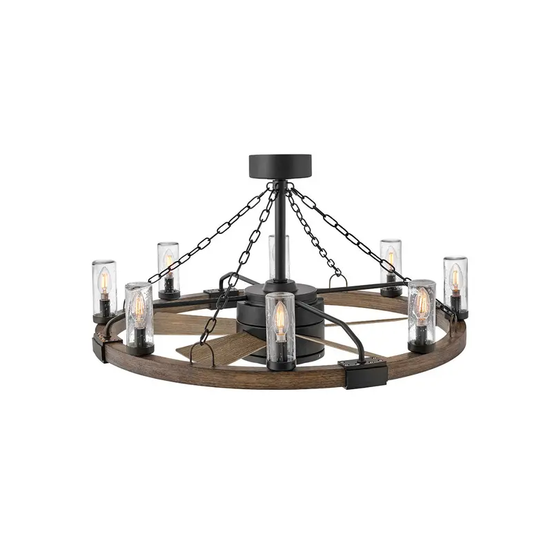 Sawyer 36" with 28" LED Fandelier Matte Black