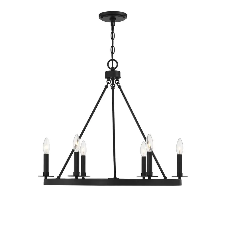 Six Light Chandelier Matte Black