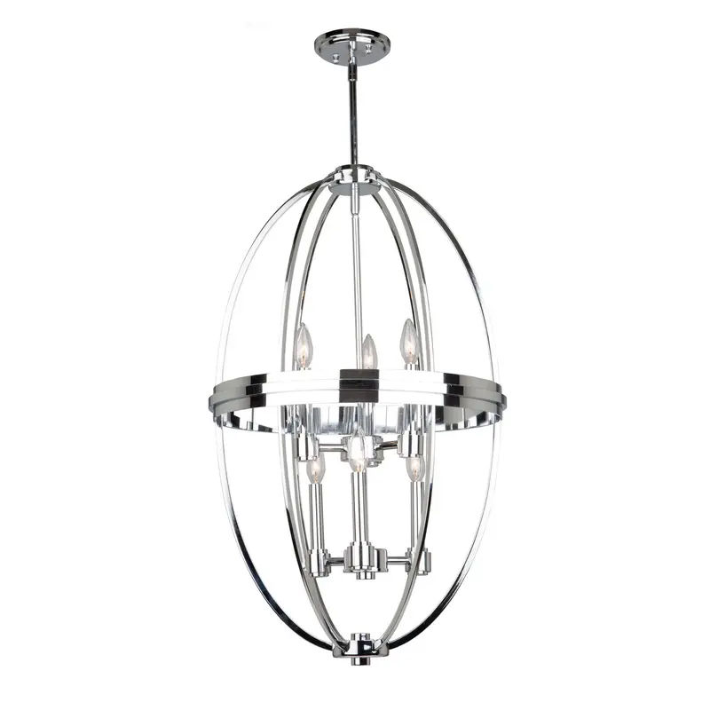 Roxbury Six Light Chandelier Chrome