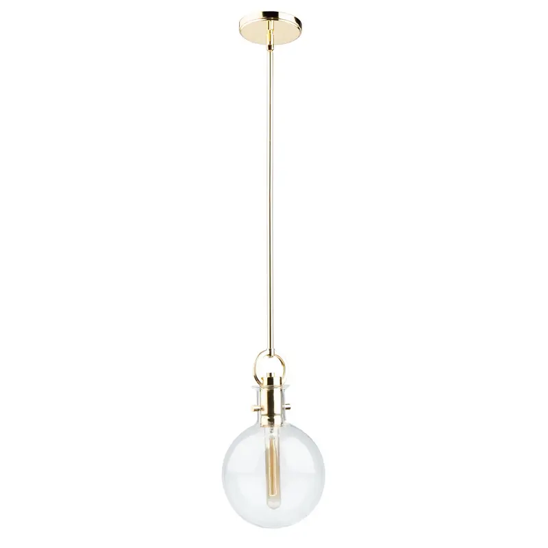 Single One Light Pendant Polished Brass