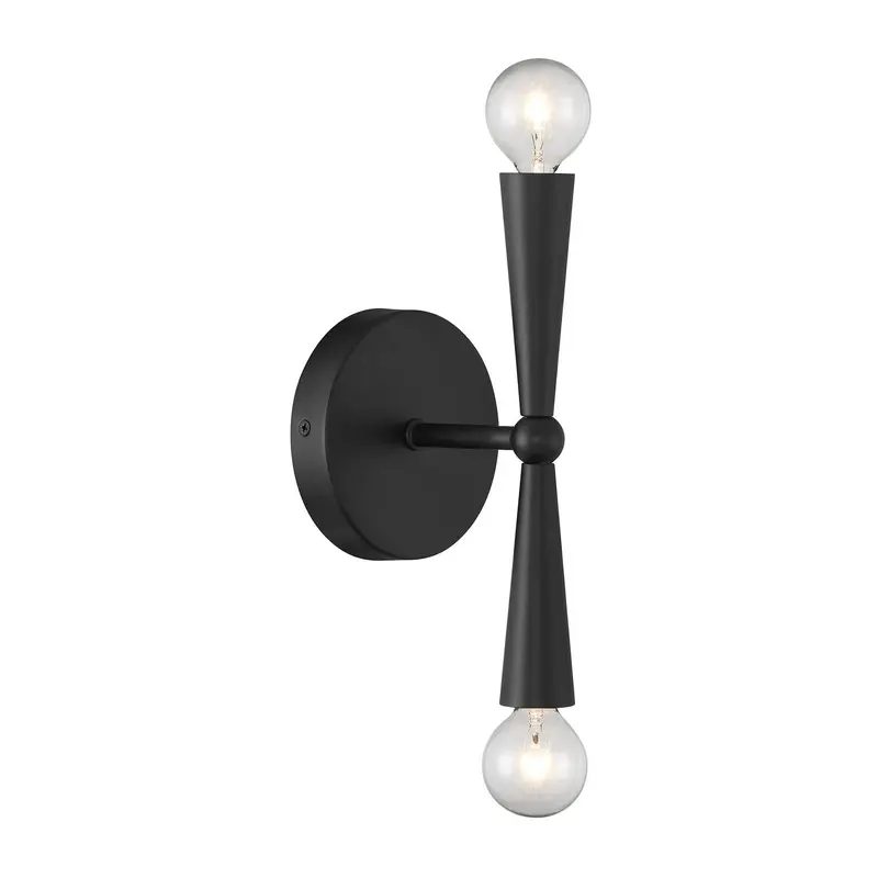 Two Light Wall Sconce Matte Black