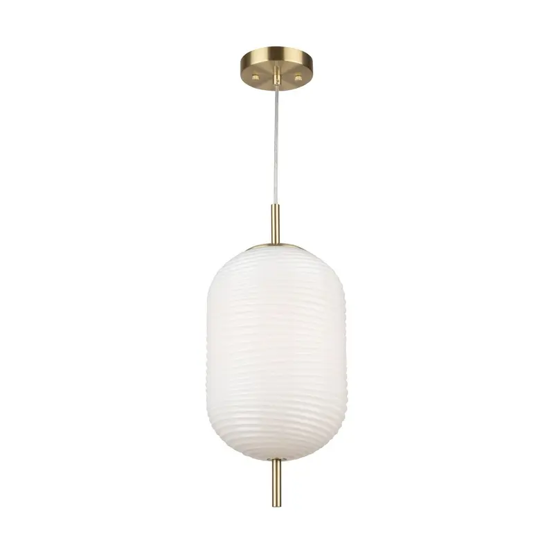 Vita One Light Pendant White, Brass