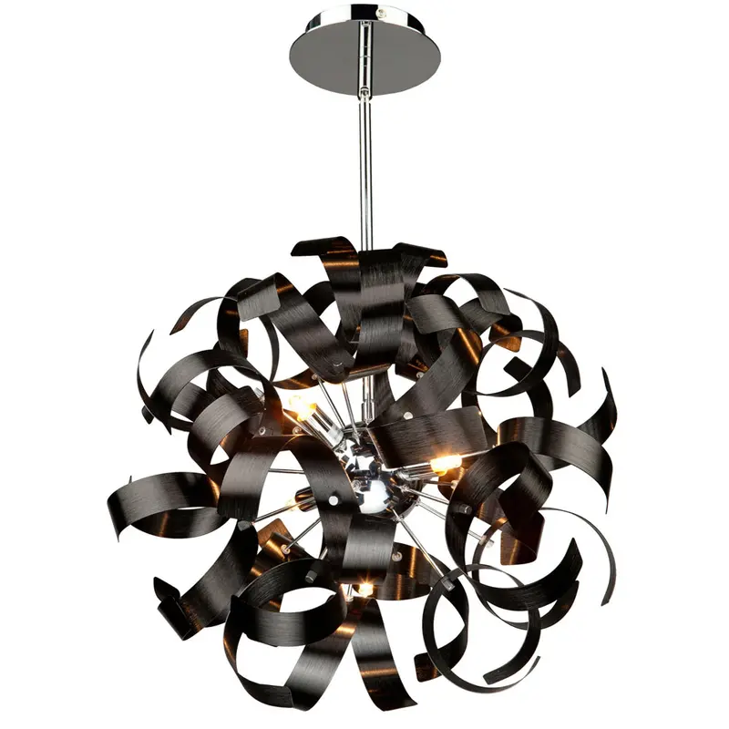 Bel Air Five Light Pendant Metallic Black