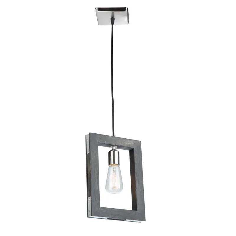 Gatehouse One Light Pendant Dark Pine & Brushed Nickel
