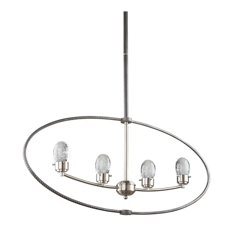 Kingsford LED Chandelier Slate & brushed nickel