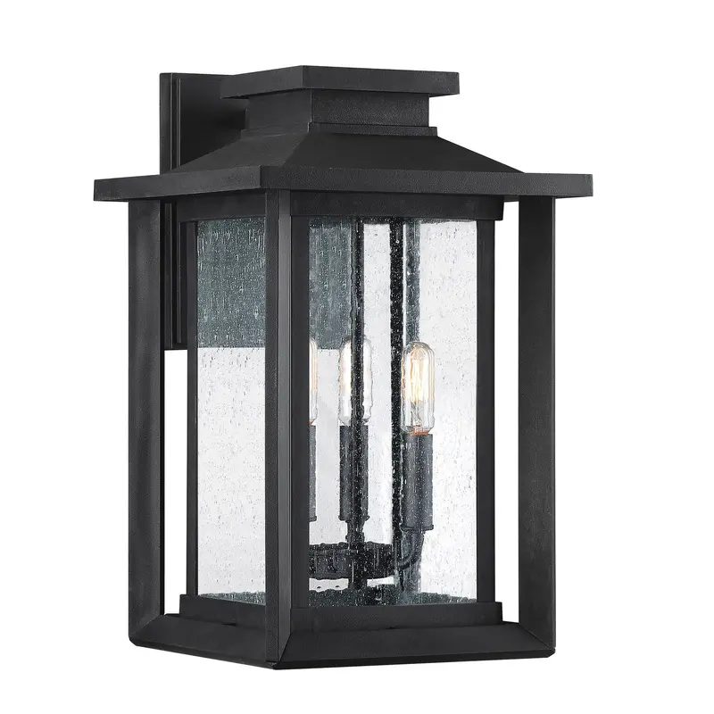 Wakefield Three Light Outdoor Wall Lantern Earth Black