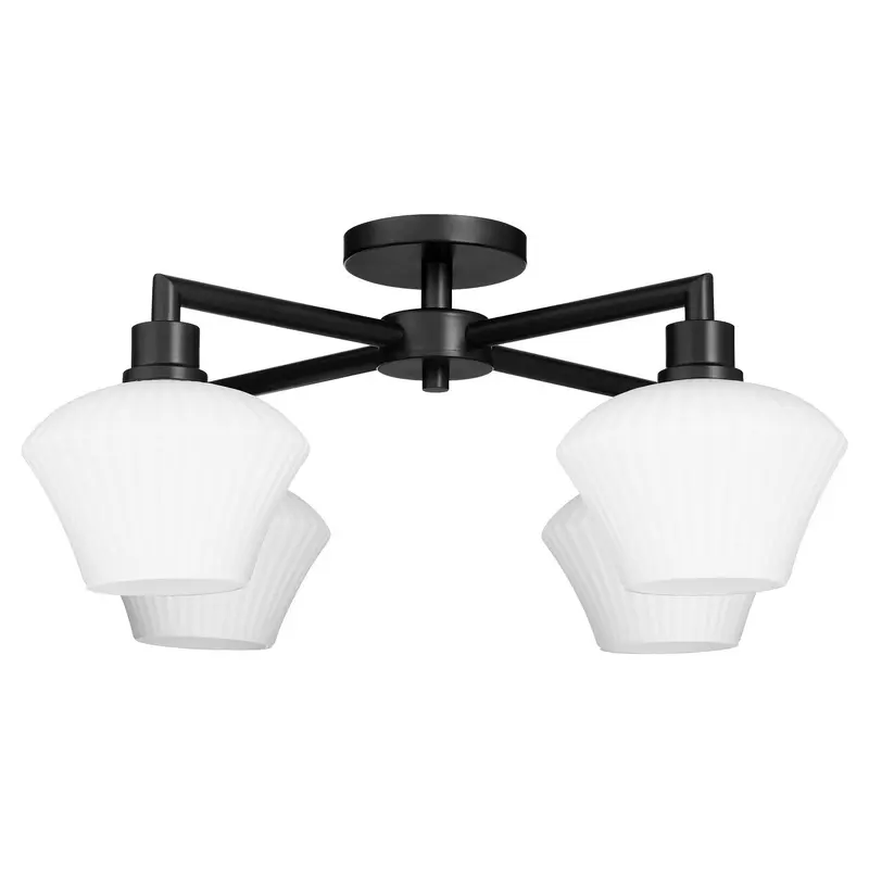 Cassini Four Light Flush Mount Matte Black