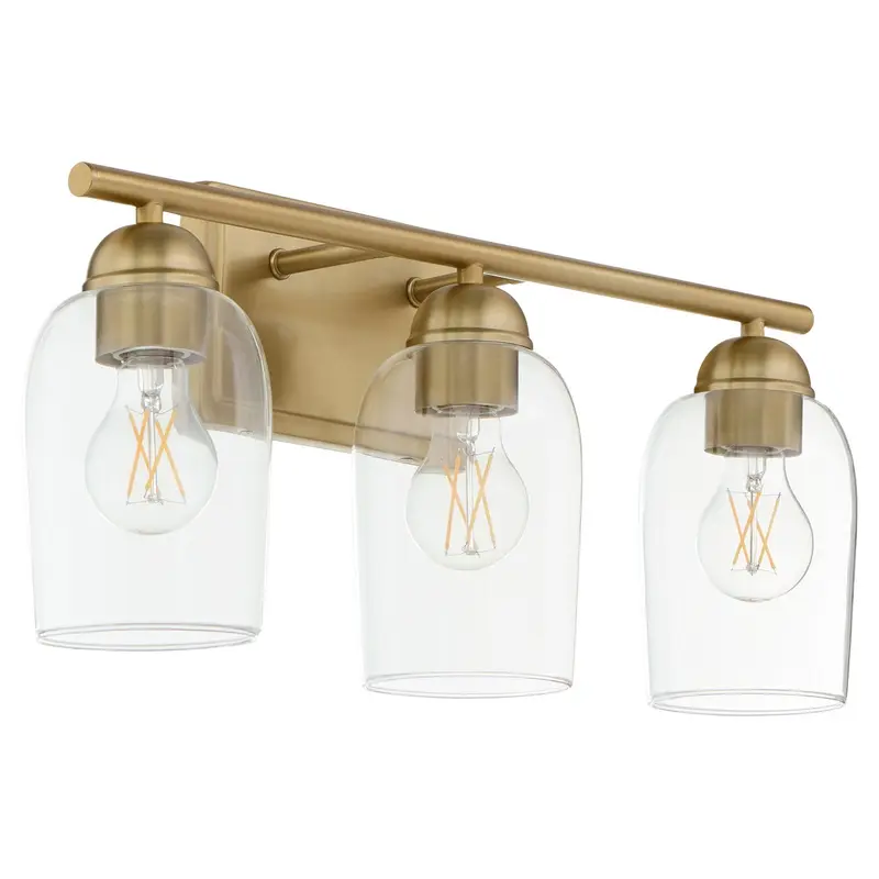 Wallinger Three Light Vanity Aged Brass