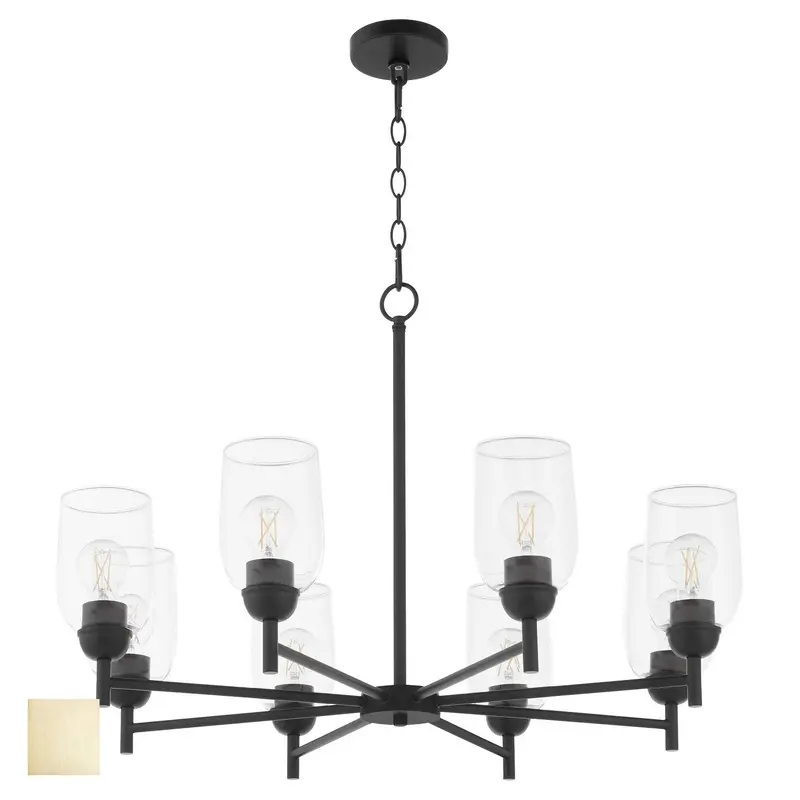 Wallinger Eight Light Chandelier Aged Brass