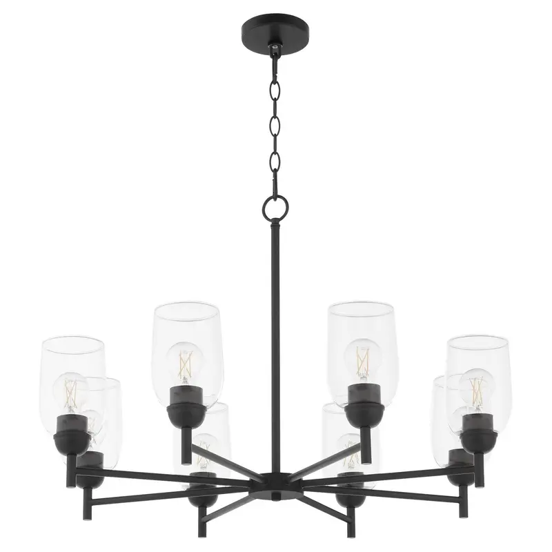 Wallinger Eight Light Chandelier Matte Black