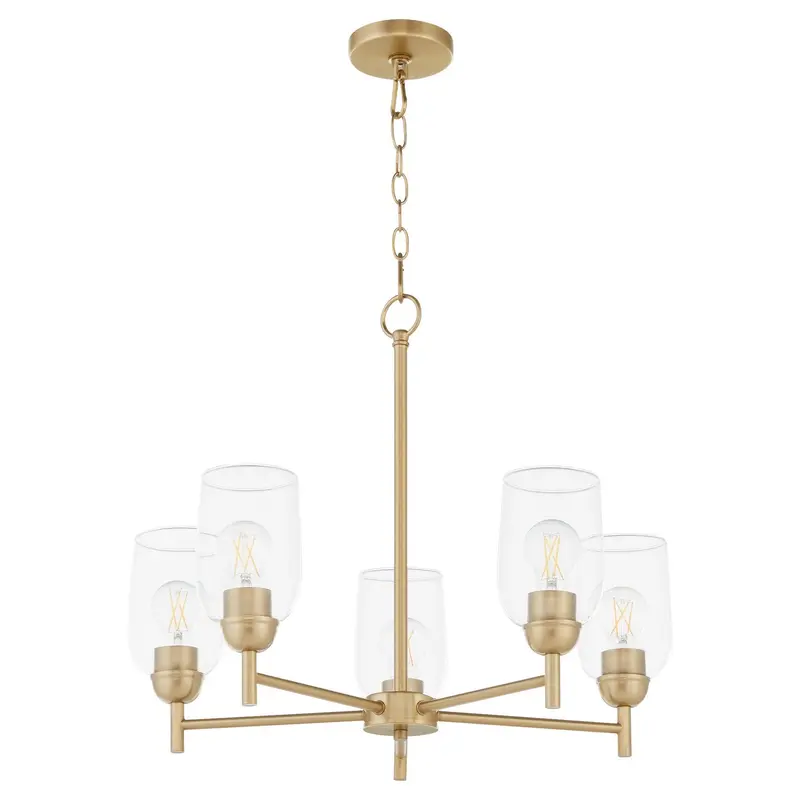 Wallinger Five Light Chandelier Aged Brass