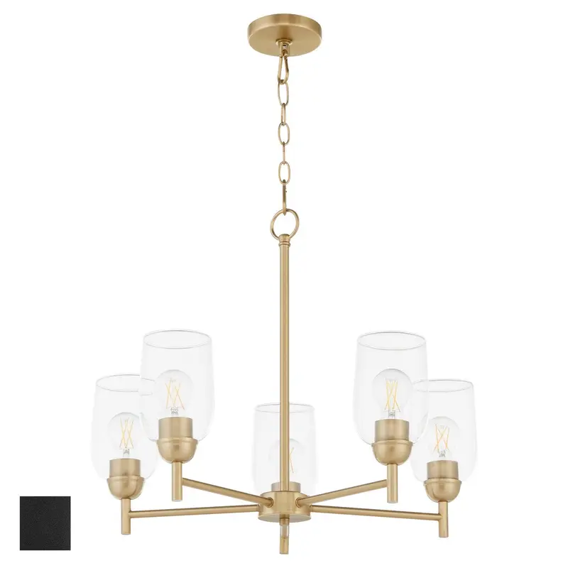 Wallinger Five Light Chandelier Matte Black