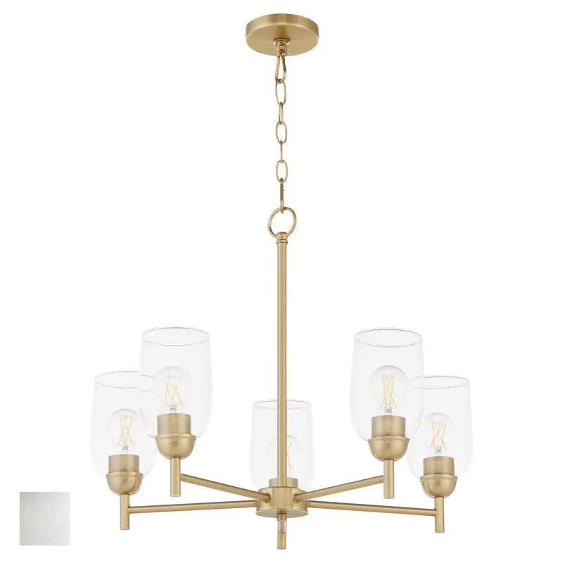 Wallinger Five Light Chandelier Satin Nickel