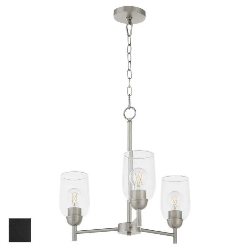 Wallinger Three Light Chandelier Matte Black