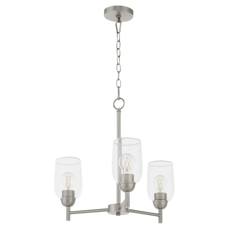 Wallinger Three Light Chandelier Satin Nickel