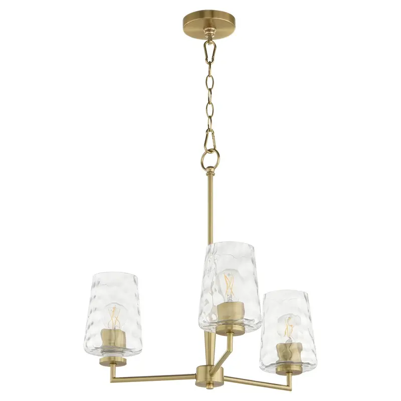Goodwin Three Light Chandelier Aged Brass